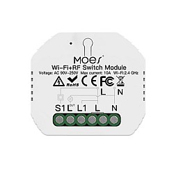 MOES WRM-104B-MS Έξυπνος Διακόπτης Φωτός WiFi/RF433 2Gang