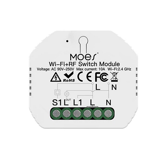 MOES WRM-104B-MS Έξυπνος Διακόπτης Φωτός WiFi/RF433 2Gang