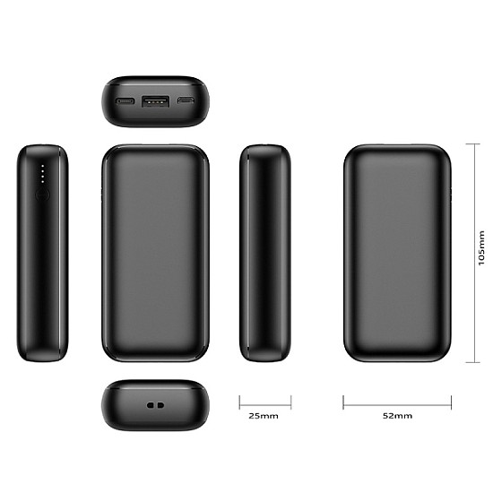 Veger S10 VP1135 Power Bank 10000mAh 20W με Θύρα USB-A και Θύρα USB-C Power Delivery / Quick Charge 3.0 Μαύρο