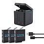 RuigPro Φορτιστής Charging Box μπαταριών 3 θέσεων για GoPro 5/6/7/8 + 3 μπαταρίες δώρο (RG-601-3CH)