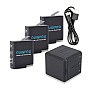 RuigPro Φορτιστής Charging Box μπαταριών 3 θέσεων για GoPro 5/6/7/8 + 3 μπαταρίες δώρο (RG-601-3CH)