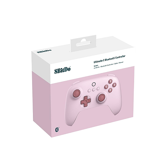  8BitDo Ultimate C Bluetooth Gamepad για Nintendo Switch(Έλεγχος Κίνησης 6 Αξόνων/Δόνηση Rumble) - Pink