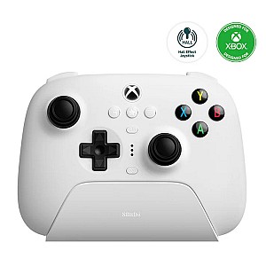 8Bitdo Ultimate 3-mode με Charging Dock (Ενσύρματο για Xbox Series X|S και One/ Ασύρματο BT για Android - IOS - PC) Λευκό