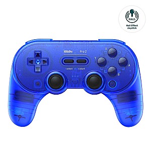 8BitDo Pro 2 Bluetooth Controller Nintendo Switch/PC/MAC/Android/Raspberry Special Edition Transparent Blue