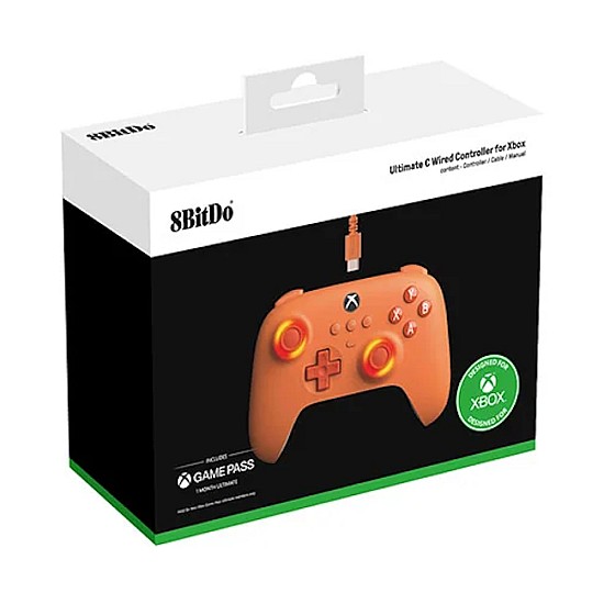 8BitDo Ultimate C Wired Controller για Xbox (Ενσύρματο για Xbox Series X|S και One και Windows 10 και μετά) Orange