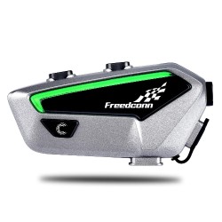 FreedConn FX Ενδοεπικοινωνία (Μπατ. 1100mAh/Αδιάβροχο IP67) Μονή για Κράνος Μηχανής Bluetooth 5.0 2000m για έως 8 χρήστες Silver