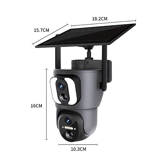 Fuvision SD200-4G Διπλη Κάμερα 4G με Live Streaming για Κυνηγούς με Πάνελ 6W (12000mAh/Επικοινωνία μέσω Εφαρμογής στο Κινητό/10x Zoom/110°/IP66)