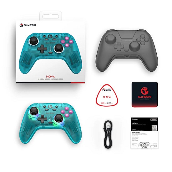 GameSir Nova HD Rumble NS RGB Multiplatform Gamepad (Bluetooth/USB-C/Ασύρματο) (PC/Switch/iOS/Android) Teal