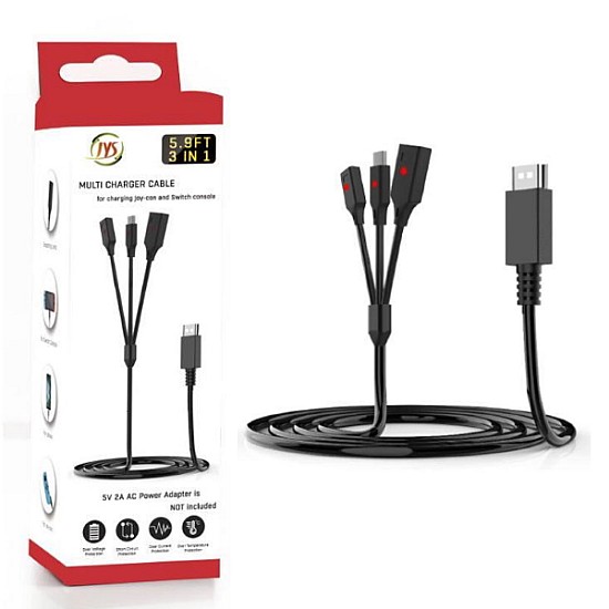 JYS-NS190 Τριπλό Καλώδιο Type-C/Charging/Power Data για Nintendo Switch Joy-Con