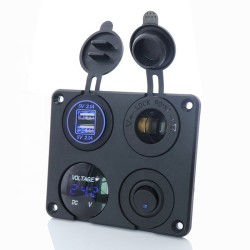 Kewig SP11 Πάνελ με Ψηφιακό Βολτόμετρο, 2 X USB, Αναπτήρα και Πλήκτρο (ON-OFF) (Θαλάσσια/Σκάφη/Αυτοκίνητα/Τρακτέρ)