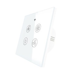 MOES WRS-EUFL-WH-MS Διακόπτης Αφής για Ανεμιστήρα Οροφής και Φωτός (WiFi/RF433/Μονοπολικό Ουδέτερο Καλώδιο) White