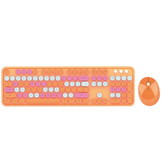 MOFII Sweet Ασύρματο Σετ Πληκτρολόγιο & Ποντίκι Αγγλικό US SMK-623387AG Πορτοκαλί