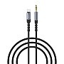 Recci 3.5mm to Lightning Cable Μαύρο 1.2m
