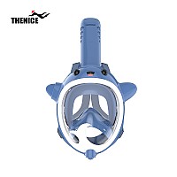Thenice KF-5 Παιδική Μάσκα Θαλάσσης Φαλαινάκι με Νεροπίστολο Full Face Snorkel Mask (XS) Blue