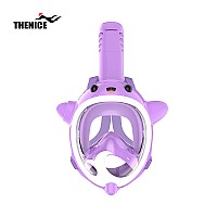 Thenice KF-5 Παιδική Μάσκα Θαλάσσης Φαλαινάκι με Νεροπίστολο Full Face Snorkel Mask (XS) Purple