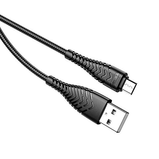 Veger V103 Braided USB 2.0 to micro USB Cable Μαύρο 1.2m