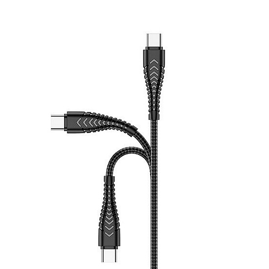 Veger V104 Braided USB 2.0 Cable USB-C male - USB-A male Μαύρο 1.2m