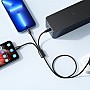 Veger V303 Braided USB to Lightning / Type-C / micro USB Cable 2.4A Μαύρο 1.5m