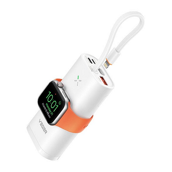 Veger W1162S Mini Power Bank Fast Charge MagFan 10000mAh + ασύρματη φόρτιση Apple Watch