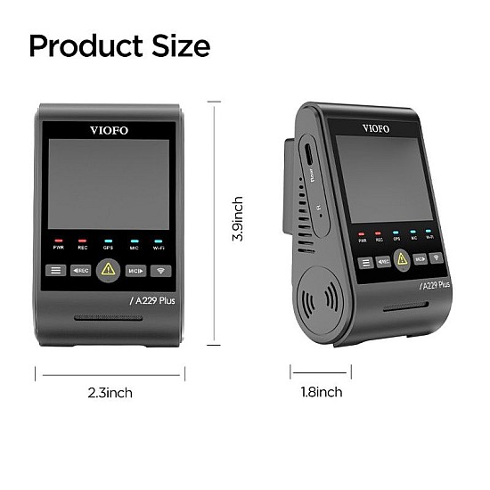 Viofo A229 Plus Κάμερα Dash Αυτοκινήτου DVR με Φωνητικές Εντολές (2K HDR/Sony Starvis 2/Φωνητική Εντολή/GPS/WiFi/LCD 2.4")
