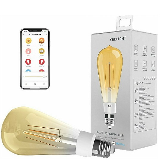 Yeelight Smart LED Filament Bulb Smart Λάμπα LED για Ντουί E27 και Σχήμα ST64 Θερμό Λευκό 500lm YLDP23YL