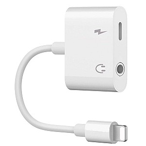 Μετατροπέας 2in1 USB Lightning σε 3.5mm Headphone Jack και καλώδιο φόρτισης ΟΕΜ