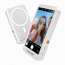 Ασύρματη οθόνη selfie Lemorele R600 Pro White – μπροστινή όψη με μαγνητική στήριξη