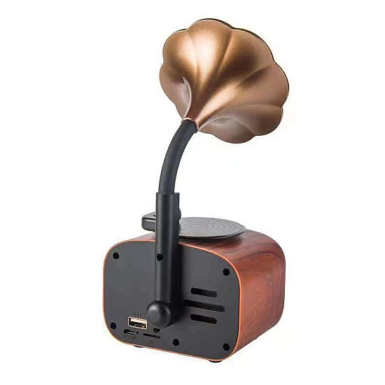 Old Street Audio AS90 Old-school Ηχείο με Bluetooth Ξύλινο (5W/Μπαταρία 1800mAh/Bluetooth 5.4/FM Radio/USB/TF/AUX/TWS) Ασύρματο Ηχείο Γραμμόφωνο