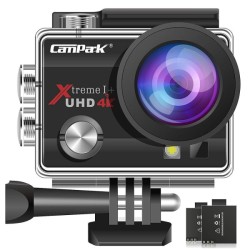 Campark ACT74-Black Action Camera (4K/20MP/EIS/2" Screen/WiFi/2 Μπατ./Χειριστήριο Βραχιόλι)