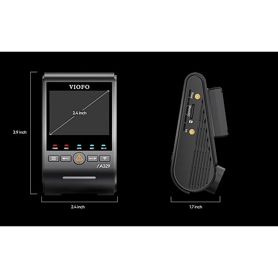 Dash cam 4K wifi VIOFO A329S 1CH – μπροστινή όψη κάμερας