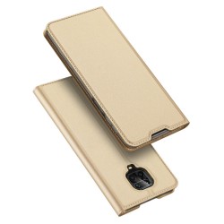 Dux Ducis Skin Pro Δερμάτινη Μαγνητική Θήκη Πορτοφόλι με Βάση Στήριξης για Xiaomi Redmi Note 9s/9Pro - Gold