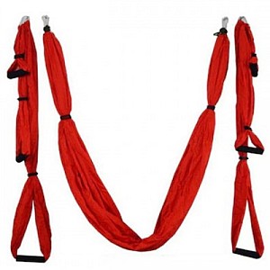 Kepeak Aerial Swing Anti-Gravity Silk Αιώρα με λαβές Yoga και Pilates (Red)