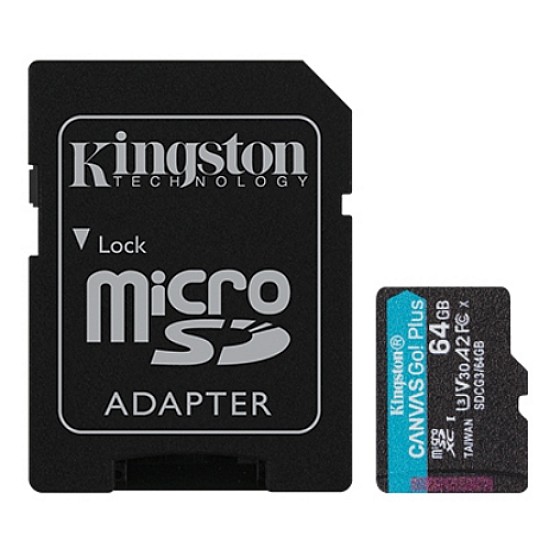 Kingston Canvas Go! Plus microSDXC Class 10 U3 V10 A2 SDCG3/64GB