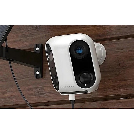 Virtavo PandaVista DualEyes Κάμερα Ασφαλείας WiFi Εξωτερικού Χώρου (2x2MP / 160° / Ηλιακή Τροφοδοσία / AI Ανίχνευση / IP66) Διπλή Κάμερα Ασφαλείας