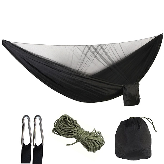 Kepeak Αιώρα Διπλή με Κουνουπιέρα 260x140cm - Μαύρη BL007MSQAU Διπλή αιώρα με κουνουπιέρα