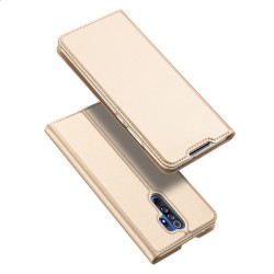 Dux Ducis Skin Pro Δερμάτινη Μαγνητική Θήκη Πορτοφόλι με Βάση Στήριξης για Xiaomi Redmi 9 - Gold