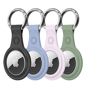 Dux Ducis Silicone Flexible Apple AirTag Loop Case Θήκη Σιλικόνης - Black / Green / Pink / Blue 4τμχ