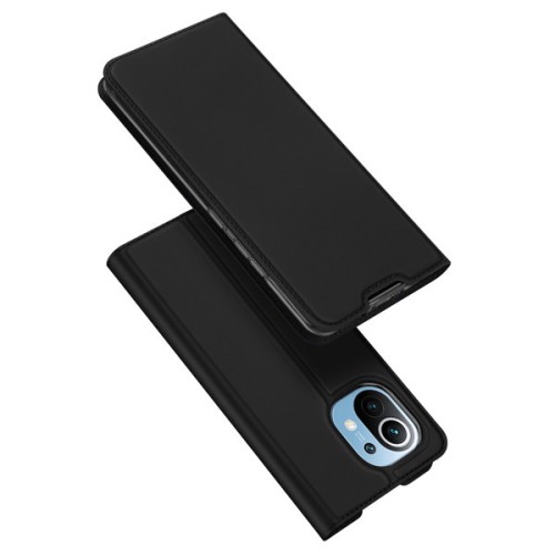 Dux Ducis Skin Pro Δερμάτινη Μαγνητική Θήκη Πορτοφόλι με Βάση Στήριξης για Xiaomi Mi 11 - Μαύρη