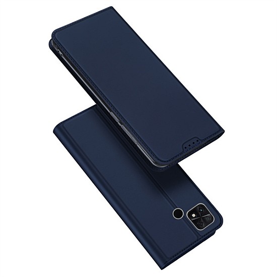 Dux Ducis Skin Pro Δερμάτινη Μαγνητική Θήκη Πορτοφόλι με Βάση Στήριξης για Poco Μ5 - Μπλε