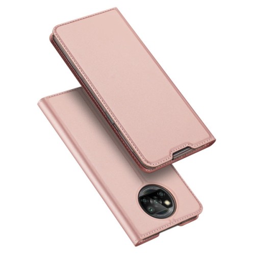 Dux Ducis Skin Pro Δερμάτινη Μαγνητική Θήκη Πορτοφόλι με Βάση Στήριξης για Xiaomi Poco X3/Poco X3 Pro  - Ροζ