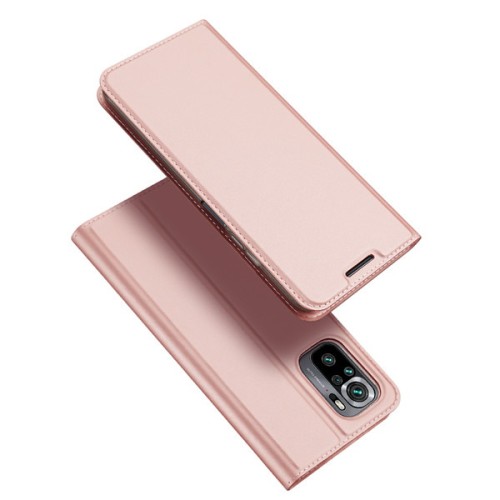 Dux Ducis Skin Pro Δερμάτινη Μαγνητική Θήκη Πορτοφόλι με Βάση Στήριξης για Xiaomi Redmi Note 10/10s - Ροζ