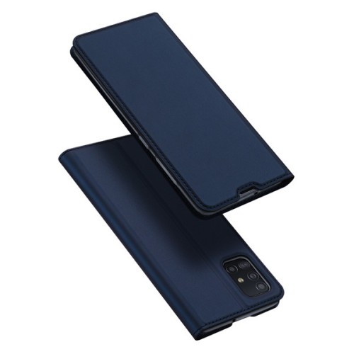 Dux Ducis Skin Pro Δερμάτινη Μαγνητική Θήκη Πορτοφόλι με Βάση Στήριξης για Samsung A51 - Μπλε