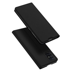 Dux Ducis Skin Pro Δερμάτινη Μαγνητική Θήκη Πορτοφόλι με Βάση Στήριξης για Samsung A71 - Μαύρη