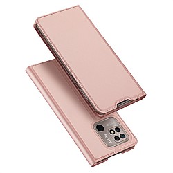 Dux Ducis Skin Pro Δερμάτινη Μαγνητική Θήκη Πορτοφόλι με Βάση Στήριξης για Xiaomi Redmi 10C - Ροζ