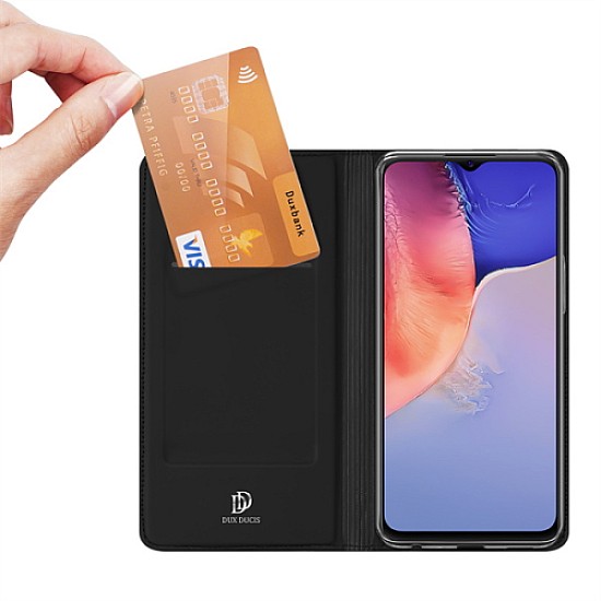 Dux Ducis Skin Pro Δερμάτινη Θήκη Βάση Στήριξης  Vivo Y01/Y15s/Y15a - Μαύρο