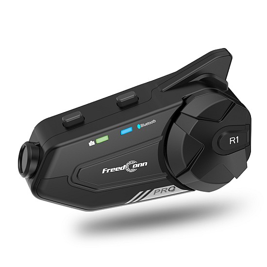 FreedConn R1 Pro Κάμερα Πορείας 2K/WiFi Αναμετάδοση/Ενδοεπικοινωνία Μονή για Κράνος Μηχανής 1000m για έως 6 χρήστες Ενδοεπικοινωνία μηχανής με κάμερα