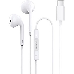 Recci Rep-l27 In-ear Handsfree Ακουστικά με Βύσμα USB-C Λευκό