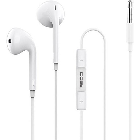 Recci Rep-l07 In-ear Handsfree Ακουστικά με Βύσμα 3.5mm Λευκό Ενσύρματα handsfree ακουστικά