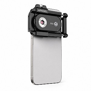Apexel APL-MS300 PhoneMicro 5 Φακός Μικροσκόπιο 300x για Smartphone με LED/UV Light & CPL Μαύρο
