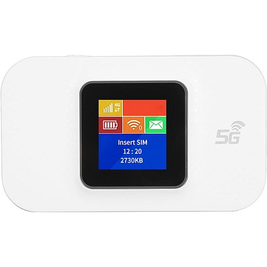 Φορητό 4G router με SIM DNXT MF680-E – μπροστινή όψη με οθόνη LCD